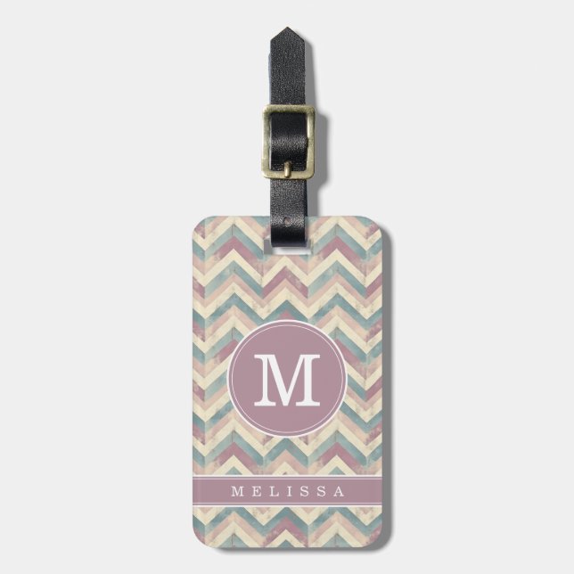 Sliten Chevron Bakgrund Bagage Tag Bagagebricka (Vertikal Framsida)