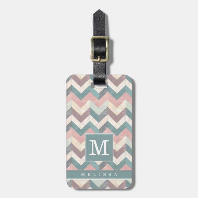 Sliten Chevron Bakgrund Bagage Tag Bagagebricka (Vertikal Framsida)