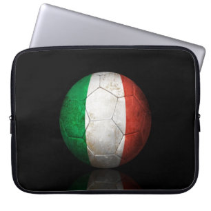 Sliten italiensk boll för flaggafotbollfotboll laptop fodral