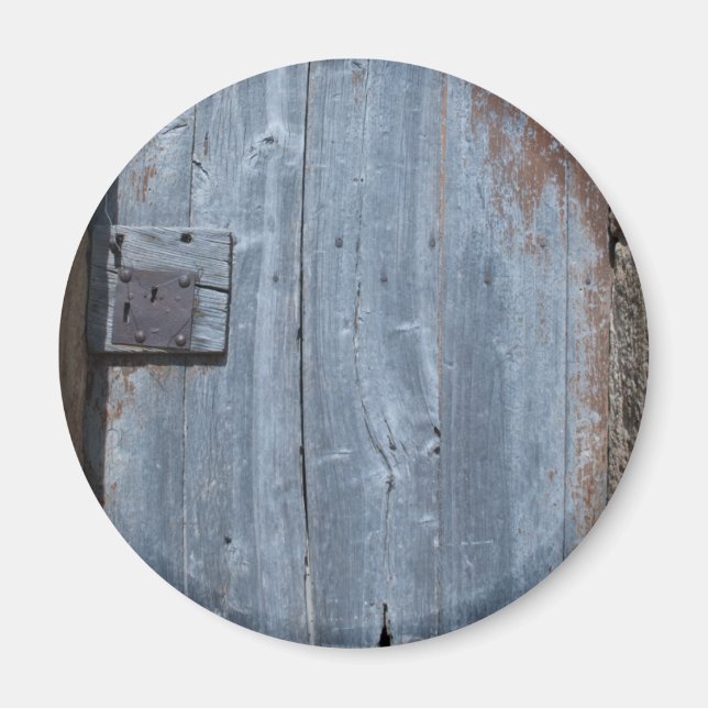 Sliten och Rostig Trädörr Magnet (Framsidan)