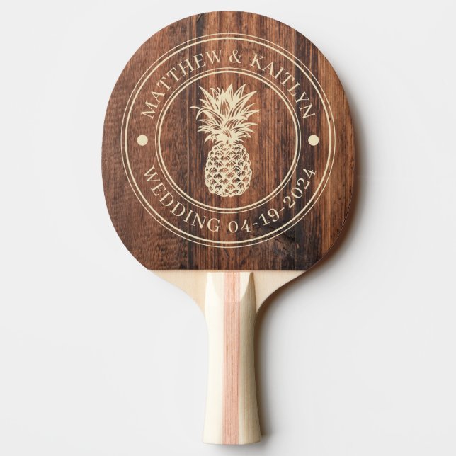 Sliten Skärbräda Ananas Bröllopsnamn Pingisracket (Baksidan)