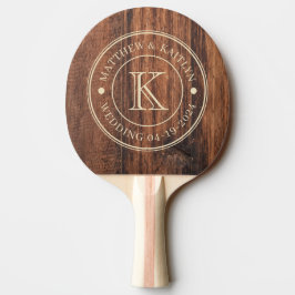 Sliten Skärbräda Bröllopsmonogram Pingisracket