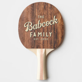 Sliten Skärbräda Retro Familjenamn & År Pingisracket