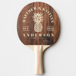 Sliten Skärbräda Tropisk Ananas Bröllop Pingisracket