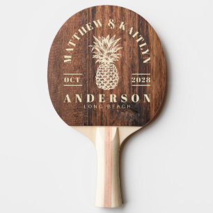 Sliten Skärbräda Tropisk Ananas Bröllop Pingisracket