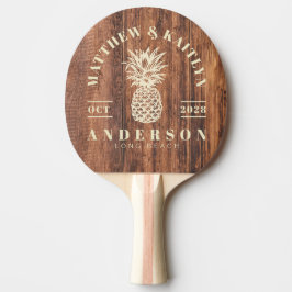 Sliten Skärbräda Tropisk Ananas Bröllop Pingisracket