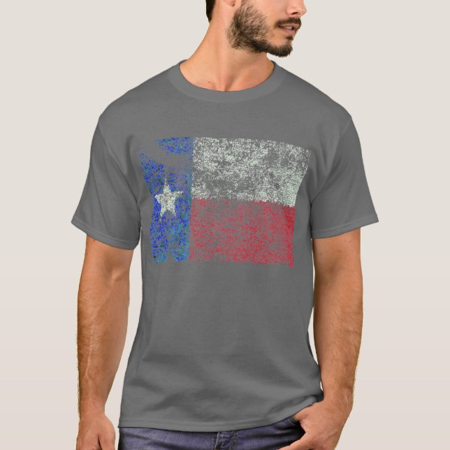 Sliten Texas flagga T-shirt (Framsida)
