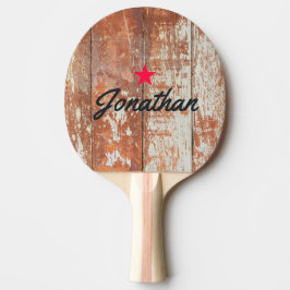 Slitet Ladansträ Gammal Stjärna Signatur Pingisracket