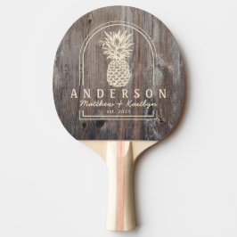 Slitna Brädor Ananas Bröllopsbåge & Namn Pingisracket