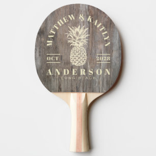 Slitna Brädor Tropisk Ananas Bröllop Pingisracket