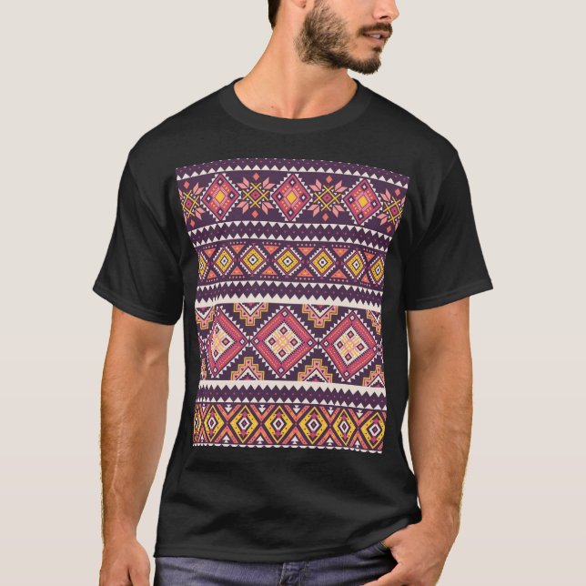 Slitna stammar, geometrisk sömlös mönster. t shirt (Framsida)