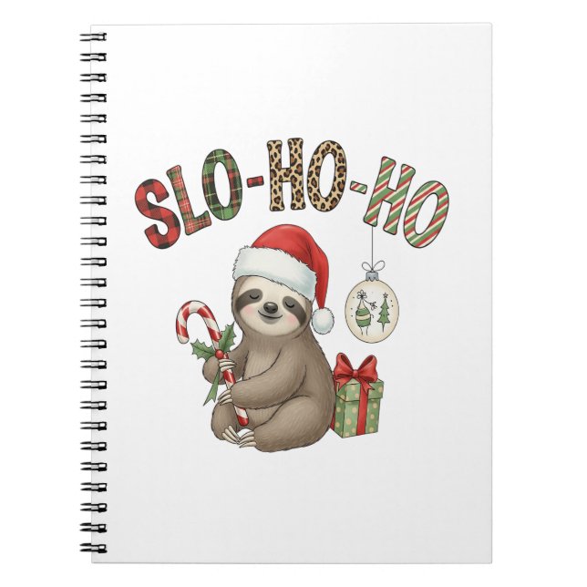 Slo Ho Ho Julafton Sloth Anteckningsbok (Framsidan)