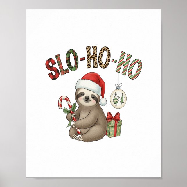 Slo Ho Ho Julafton Sloth Poster (Framsidan)