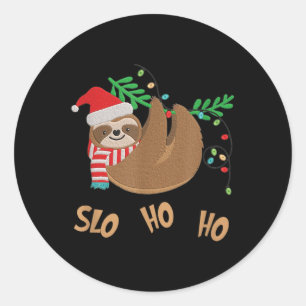 Slo Ho Ho Merry Slothmas - Sjunde jul Runt Klistermärke
