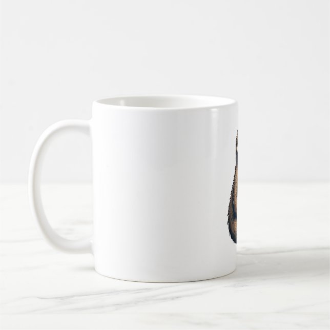 Slo-linje gravyr Klassisk Djur T-shirt (2) Kaffemugg (Vänster)
