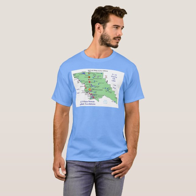 SLO Platser Namn KARTA T Shirt (Hel framsida)