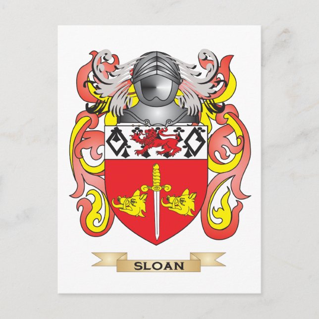 Sloan Jacka av Arm (Family Crest) Vykort (Framsida)