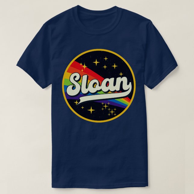 Sloan Rainbow in Space Vintage Stil T Shirt (Design framsida)