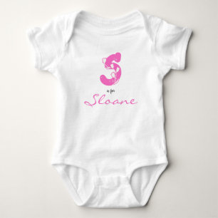 Sloane namn Reveal Blommigt Brev S Rosa Flower T Shirt