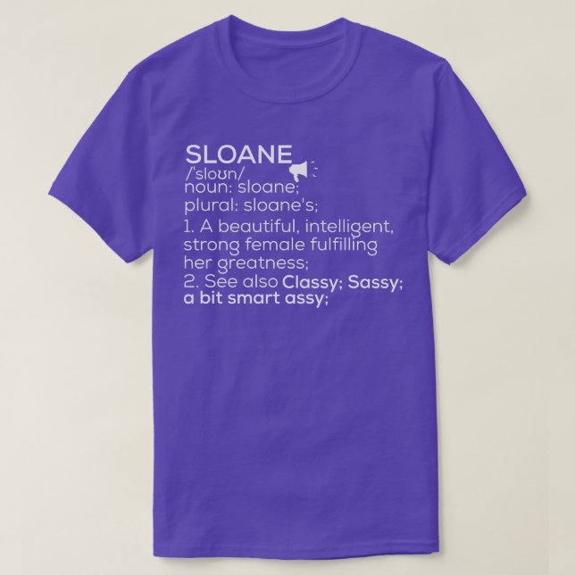 Sloane Namn Sloane Definition Sloane Female Namn S T Shirt (Design framsida)