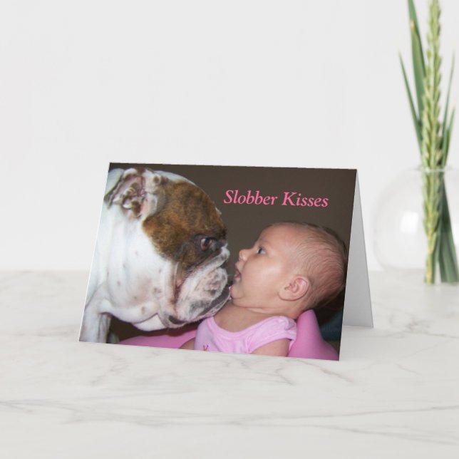 Slobber kisses Valentines day kort (Framsida)