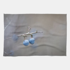 Sloe Berries Nature Photo Kökshandduk