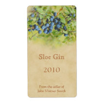 Sloe gin flaska-etikett