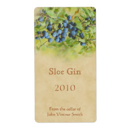Sloe gin flaska-etikett fraktsedel