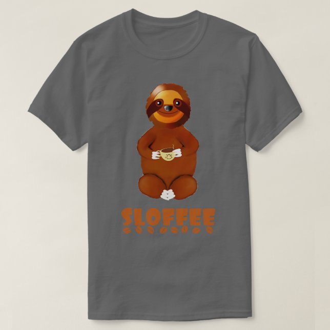 Sloffee Pun Sloth med kaffe Gift 1 T Shirt (Design framsida)