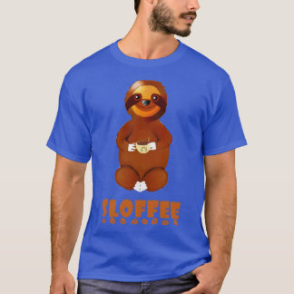 Sloffee Pun Sloth med kaffe Gift T Shirt