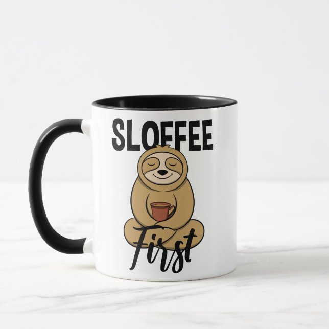 Sloffee - Schönes & lustiges Faultier und Kaffee Mugg (Vänster)