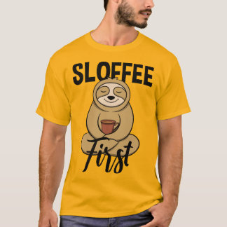 Sloffee - Schönes & lustiges Faultier und Kaffee T Shirt