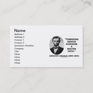 Slog Abraham Lincoln imponeras snilleförakt Visitkort