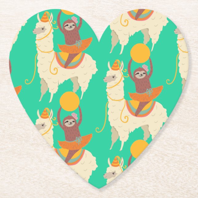 Slog Riding Llama Mönster Underlägg Papper (Framsida)