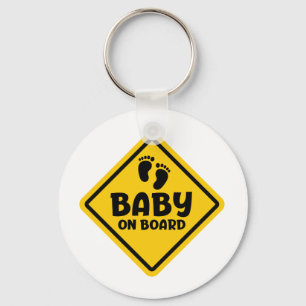 Slogan baby ombord - baby ombord, i bil. nyckelring