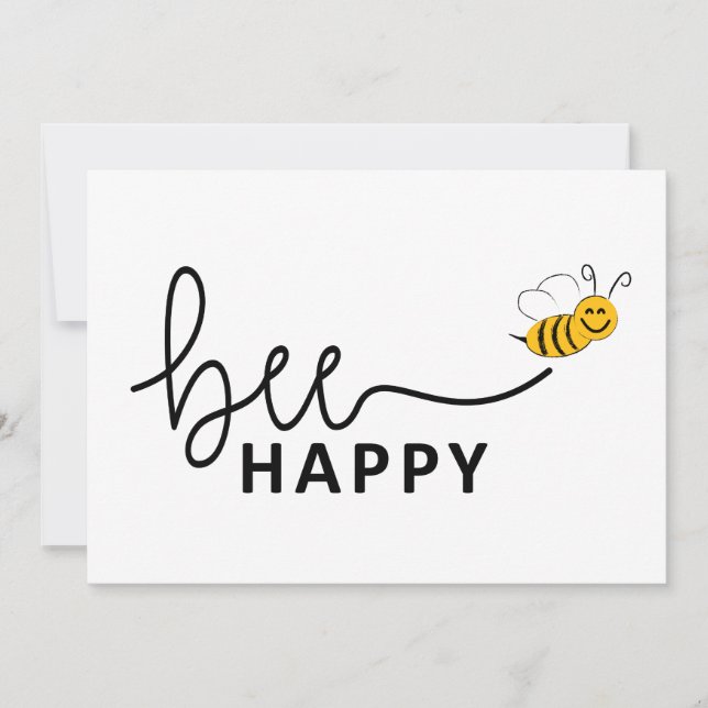 Slogan bee happy, maak je geen zorgen. Wees blij. Julkort (Framsida)
