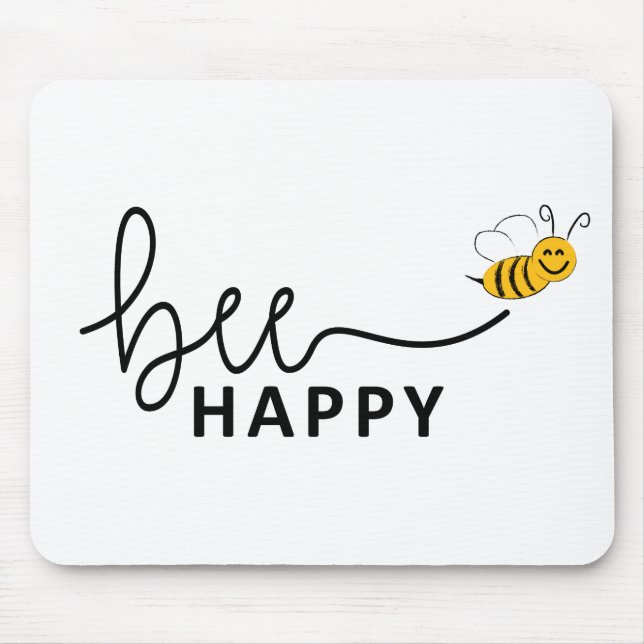 Slogan bee happy, maak je geen zorgen. Wees blij. Musmatta (Framsidan)