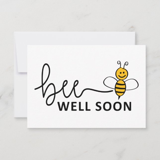 Slogan Bee well soon. Van harte beterschap ! Kort (Framsida)