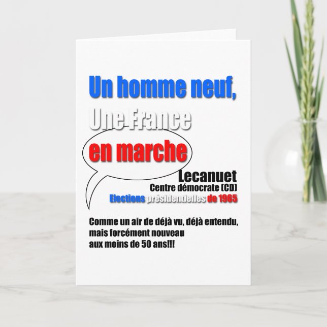 Slogan En Marche-hälsningskort Kort (Framsida)