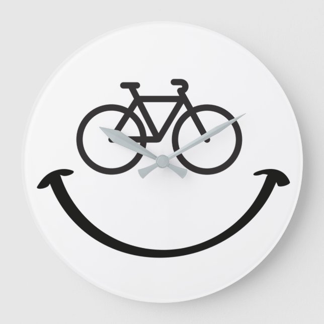 Slogan fiets met blij gezicht. Blij lach gezicht. Stor Klocka (Framsida)