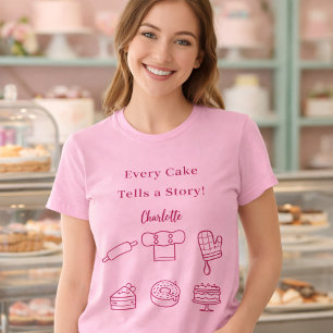 Slogan för köksredskap för rosa av konditorivaror t shirt
