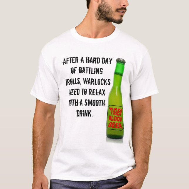 Slogan för öl för T-tröjatigerblod rolig Tee Shirt (Framsida)