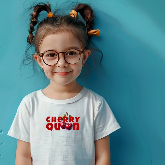 Slogan för rödkörsbär i mamma t shirt (Skapare uppladdad)