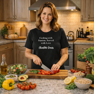 Slogan för svartvita skript för privat kock t shirt