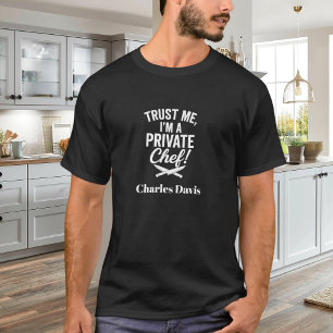 Slogan för svartvita skript för privat kock t shirt