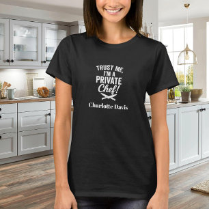 Slogan för svartvita skript för privat kock t shirt
