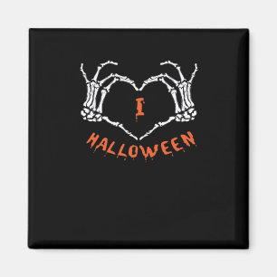 Slogan Halloween. Hjärtgestagning av Skeleton Magnet