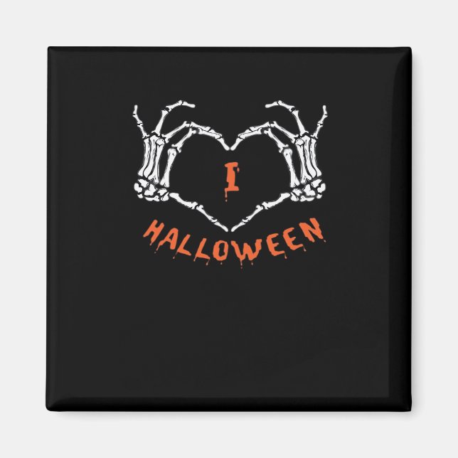 Slogan Halloween. Hjärtgestagning av Skeleton Magnet (Framsidan)