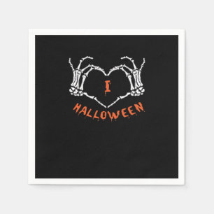Slogan Halloween. Hjärtgestagning av Skeleton Pappersservett