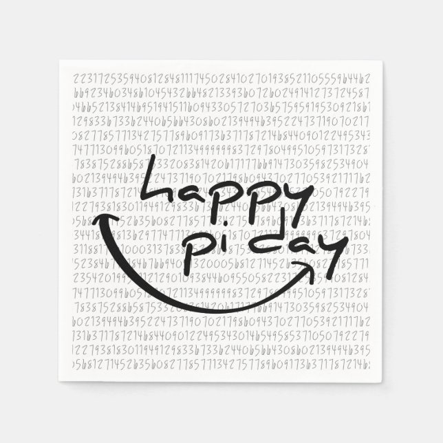 Slogan happy pi day. Fijne pi dag, 14 maart. Pappersservett (Framsidan)